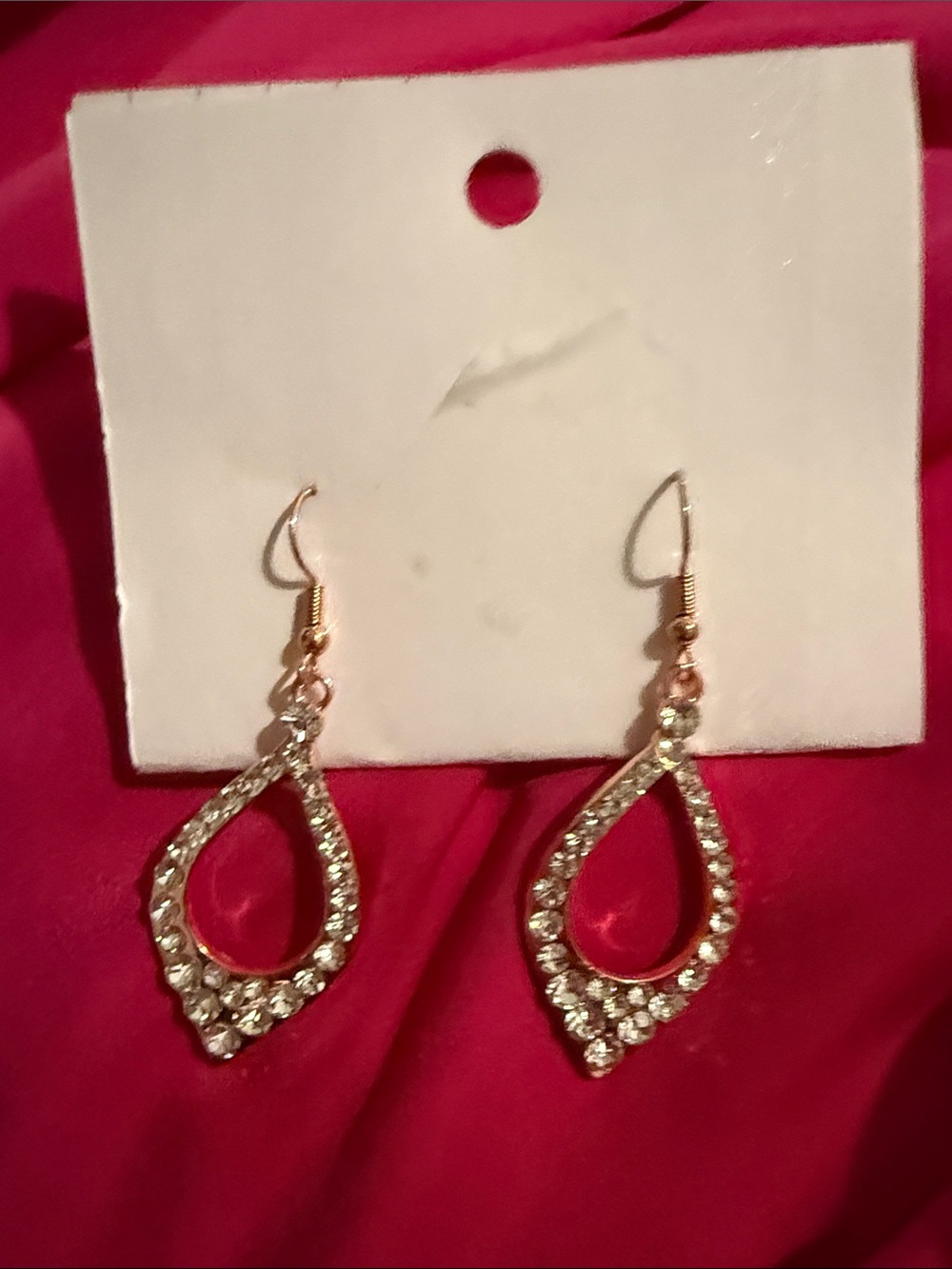 Crystal Teardrop Dangle Earrings in Silver